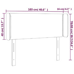 vidaXL Tête de lit à LED Blanc 103x16x78/88 cm Similicuir pas cher