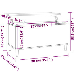 vidaXL Table basse Gris béton 90x44,5x45 cm Bois d'ingénierie pas cher