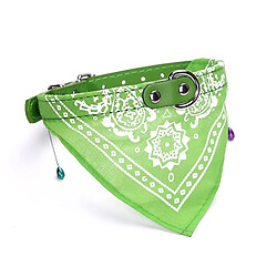 Wewoo Bandana réglable pour chien en cuir imprimé foulard souple à col chiottaille M vert