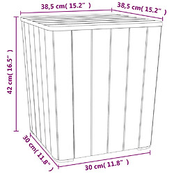 vidaXL Table de jardin avec couvercle amovible marron polypropylène pas cher