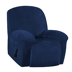 Avis Housse De Canapé Inclinable En Velours élastique Housse De Fauteuil Antidérapante Bleu Foncé