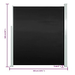 vidaXL Auvent latéral rétractable de patio 160x300 cm Noir pas cher