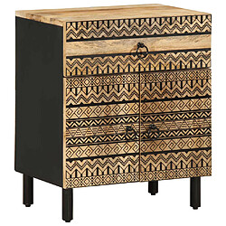 vidaXL Table de chevet noir 50x33x60 cm bois de manguier massif brut