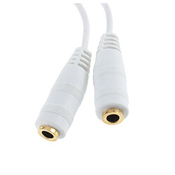 Avis Cable Adaptateur dédoubleur prise jack 3.5 mm mâle femelle Audio Couleur Blanc - Visiodirect -