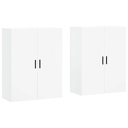 Maison Chic Lot de 2 Armoires murales,Meuble de Rangement,Armoire Suspendue blanc 69,5x34x90 cm -MN13527