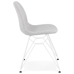 Avis Alterego Chaise design 'DECLIK' grise claire avec pieds en métal blanc