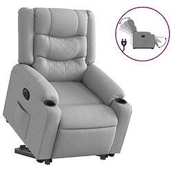 Maison Chic Fauteuil Relax pour salon, Fauteuil inclinable électrique gris clair tissu -GKD14426