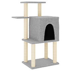 Arbre à chat avec griffoirs,niche pour chat en sisal gris clair 97 cm -MN95767