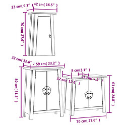 vidaXL Ensemble de meubles de salle de bain 3 pcs bois de pin massif pas cher