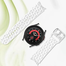 Avis Avizar Bracelet pour Galaxy Watch 5 / 5 Pro / 4 Silicone Texturé Losange Blanc