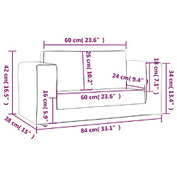 vidaXL Canapé-lit pour enfants 2 places crème peluche douce pas cher