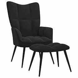 Maison Chic Chaise de relaxation | Fauteuil relax avec repose-pied Noir Velours -GKD72292