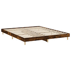 Acheter Vidaxl Cadre de lit chêne fumé 140x200 cm bois d'ingénierie