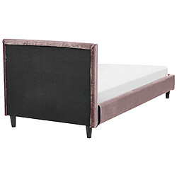 Beliani Lit avec sommier FITOU 90 x 200 cm Velours Rose pas cher