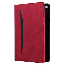 Etui en PU avec support et porte-stylo rouge pour votre Lenovo Tab M10 TB-X605F