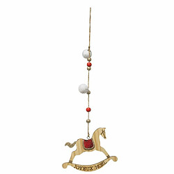 Sujet de Noël Cheval à Bascule La Piste 34cm Beige