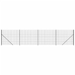 vidaXL Clôture en treillis métallique avec bride anthracite 1,6x10 m