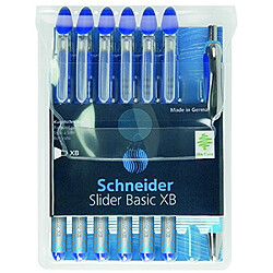 Schneider 151277 XB Pochette de 6 stylos bille slider et 1 stylo bille Rave Bleu