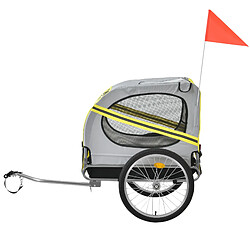 Avis Remorque Vélo pour Chien Capacité 26 kg 138 x 71 x 90 cm Jaune Gris Noir [pro.tec]