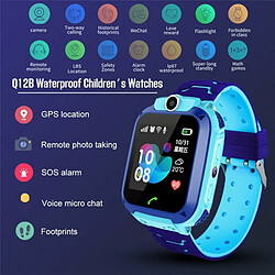 Q12B Montre Intelligente Pour Enfants Montre Téléphone Pour Android Ios Life Étanche Lbs Positionnement 2G Carte Sim Dail Appel Bleu