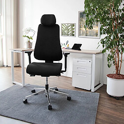 Siège de bureau / Siège de direction PRO-TEC 400, tissu noir, alu poli hjh OFFICE pas cher