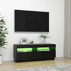 Acheter Maison Chic Meubles TV avec lumières LED - Banc TV pour salon noir 100x35x40 cm -MN66587