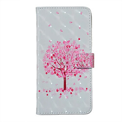 Wewoo Coque Étui en cuir à rabat horizontal avec motif Arbre rose pour iPhone X, supports et fentes pour cartes, cadre photo porte-monnaie