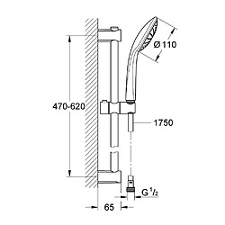 GROHE Ensemble de douche 1 jet avec barre Vitalio Joy 110 Chromé