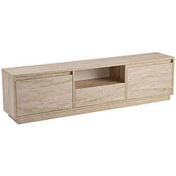 Hanah Home Meuble TV en aggloméré 168x43,5x12,5 cm Vanguard beige travertine.