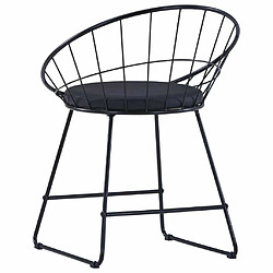 Maison Chic lot de 6 Chaises de salle à manger Chaise de cuisine similicuir noir acier -MN75961 pas cher