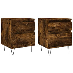 Maison Chic Lot de 2 Tables de chevet - Tables de Nuit chêne fumé 40x35x50 cm bois ingénierie