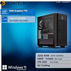 Sedatech Workstation ATX • Intel i7-12700K • 32Go RAM • 2To SSD M.2 • Windows 11