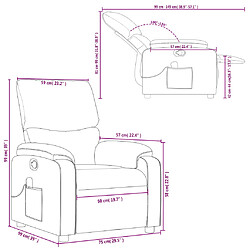 vidaXL Fauteuil inclinable de massage Crème Similicuir pas cher