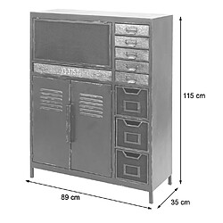 Mendler Commode de pharmacien HWC-A32, buffet haut, meuble à tiroirs, design industriel, 115x89x35cm