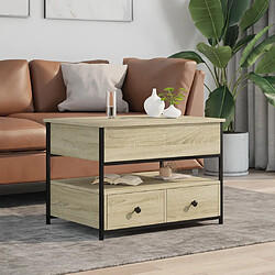 Avis ComfortXL Table Basse Chêne Sonoma 70x50x50 Cm Bois D'ingénierie Et Métal