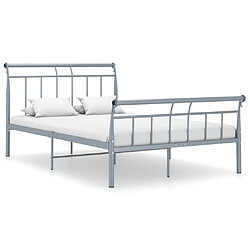 vidaXL Cadre de lit sans matelas gris métal 120x200 cm