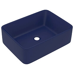 vidaXL Lavabo de luxe Bleu foncé mat 41x30x12 cm Céramique