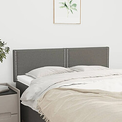 Maison Chic Lot de 2 Têtes de lit design pour chambre - Décoration de lit Gris foncé 72x5x78/88 cm Tissu -MN16405