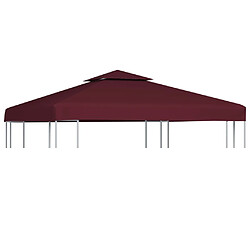 vidaXL Toile supérieure double de belvédère 310 g/m² 3x3 m Bordeaux