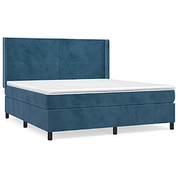 Maison Chic Lit adulte- Lit + matelas,Sommier à lattes de lit et matelas Bleu foncé 180x200cm Velours -GKD38469