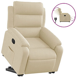 vidaXL Fauteuil inclinable électrique crème tissu