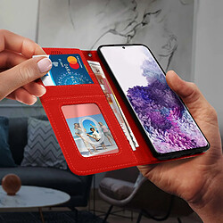 Avizar Housse Samsung Galaxy S20 Plus Étui Folio Porte carte Support Vidéo - rouge pas cher