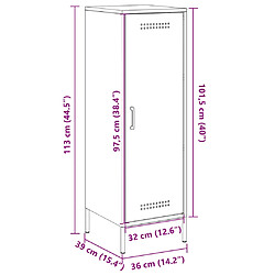 vidaXL Buffet vert olive 36x39x113 cm acier pas cher