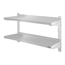 Etagère Murale Inox Double - de 60cm à 2m - Casselin