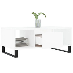 Avis vidaXL Table basse Blanc 90x50x36,5 cm Bois d'ingénierie