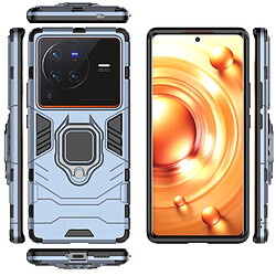 Htdmobiles Coque pour Vivo X80 Pro 5G - housse etui rigide anti choc + film ecran - BLEU FONCE