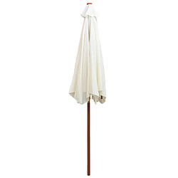 Avis vidaXL Parasol avec poteau en bois 270 x 270 cm Blanc crème