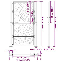 VIDAXL Portail de jardin acier résistant aux intempéries 105x180 cm pas cher