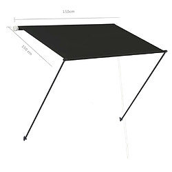 vidaXL Auvent rétractable avec LED 150x150 cm Anthracite pas cher