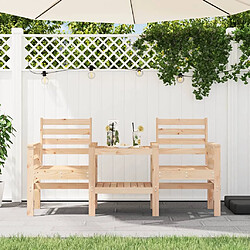 Maison Chic Banc de jardin 2 places | Banquette de jardin avec table | Chaise Relax bois de pin massif -MN83755